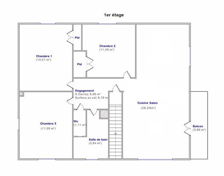 Maison - 94 m² - 5 pièces