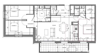 Appartement - 86 m² - 4 pièces