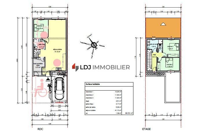 Maison contemporaine - 95 m² - 4 pièces
