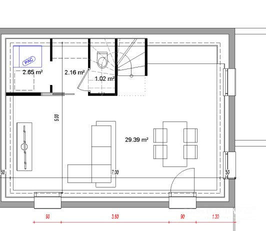 Appartement - 82 m² - 1 pièce