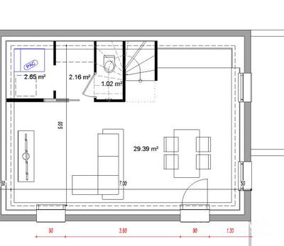 Appartement - 82 m² - 1 pièce