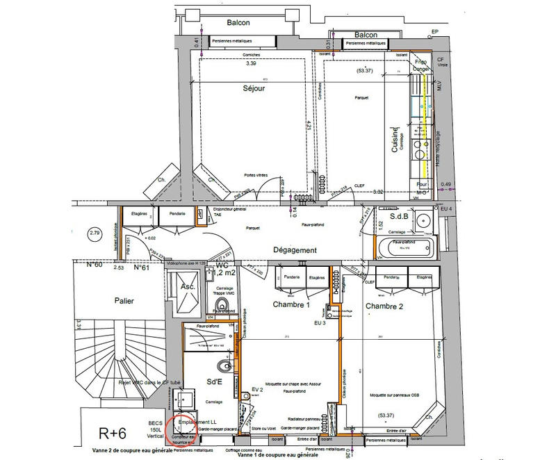 Appartement - 72 m² - 3 pièces