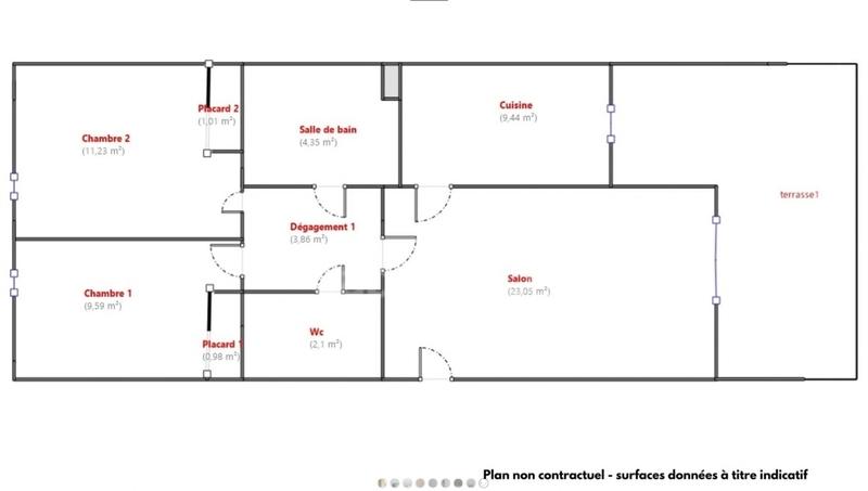 Appartement - 65 m² - 3 pièces