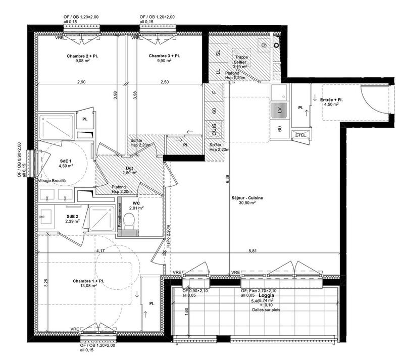 Appartement - 82 m² - 4 pièces
