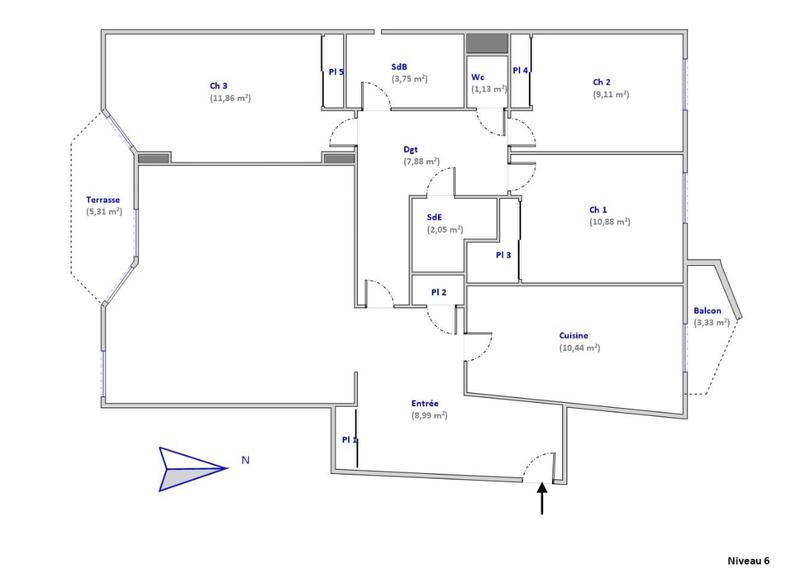 Appartement - 95 m² - 4 pièces