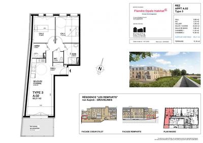 Appartement - 65 m² - 3 pièces