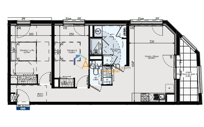 Appartement - 62 m² - 3 pièces