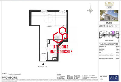 Appartement - 33 m² - 1 pièce