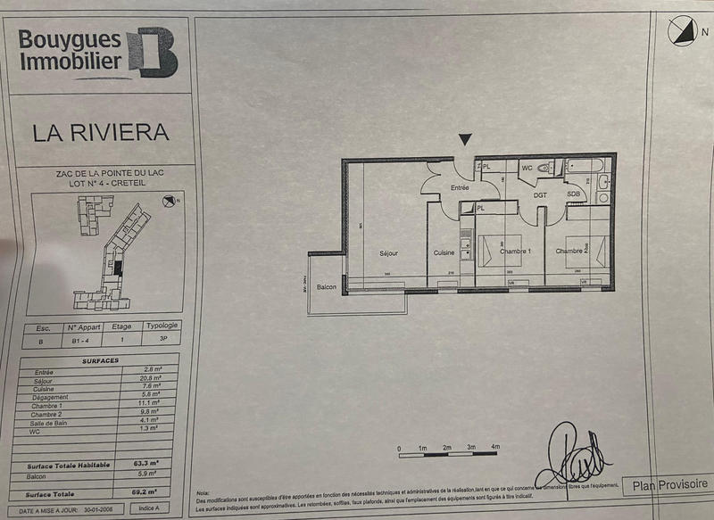 Appartement - 63 m² - 3 pièces