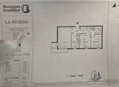 Appartement - 63 m² - 3 pièces