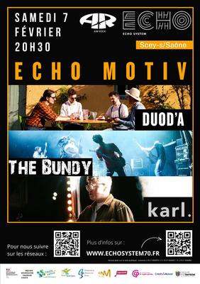 Concerts Echo Motiv : Duod'a + The Bundy + Karl