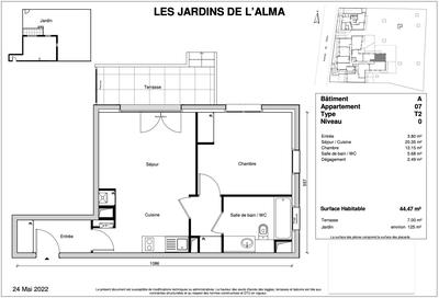 Appartement - 44 m² - 2 pièces