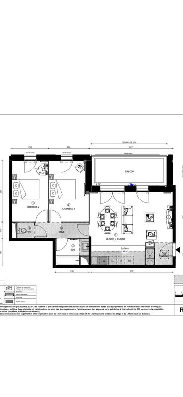 Appartement - 62 m² - 3 pièces