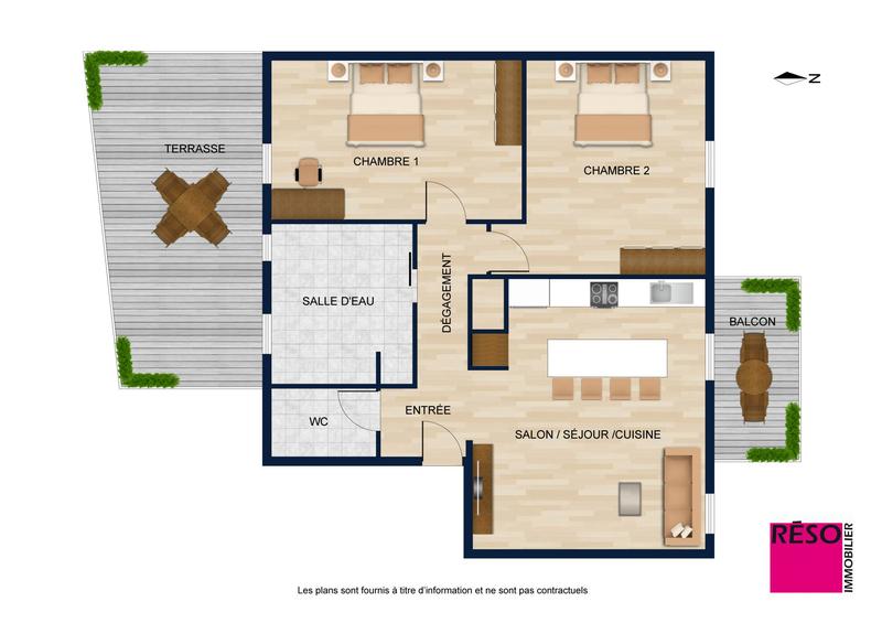 Appartement - 63 m² - 3 pièces