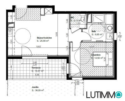 Appartement - 48 m² - 2 pièces