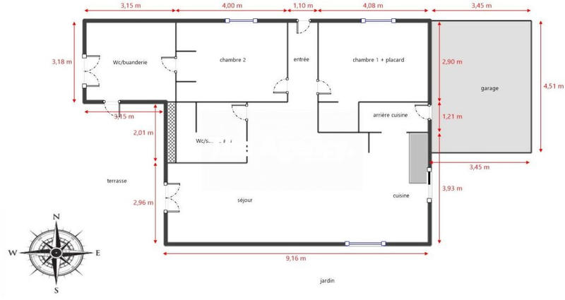 Maison - 83 m² - 3 pièces