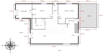 Maison - 83 m² - 3 pièces