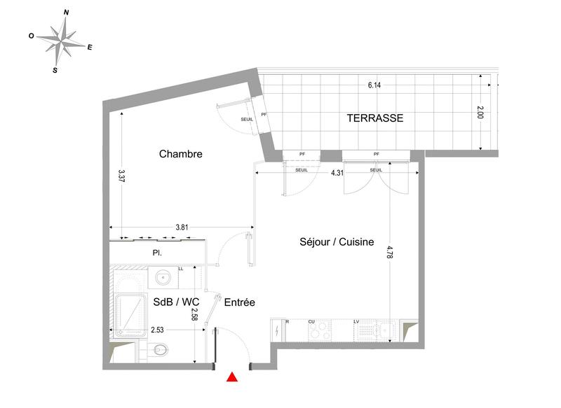 Appartement - 46 m² - 2 pièces