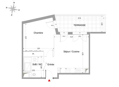 Appartement - 46 m² - 2 pièces