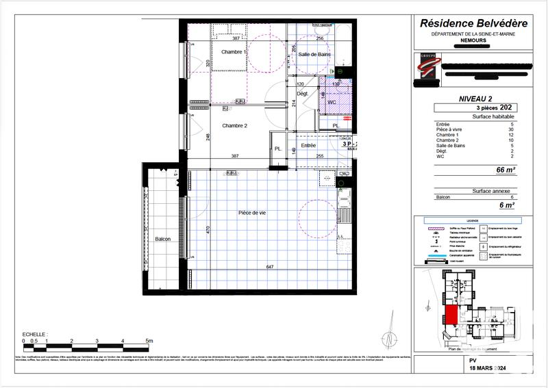 Appartement - 66 m² - 3 pièces