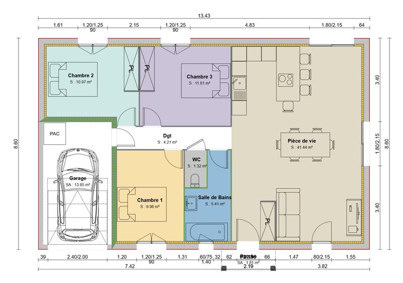 Maison - 79 m² - 4 pièces