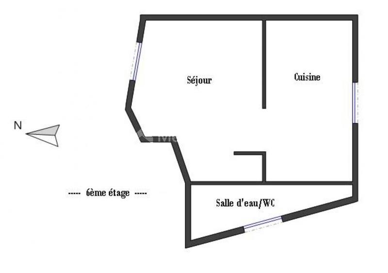 Appartement ancien - 17 m² - 1 pièce