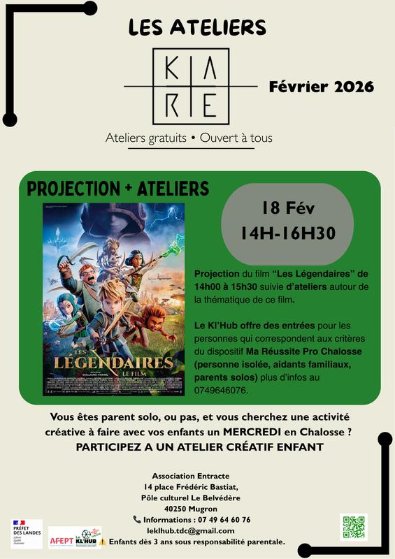 Les ateliers du Kare - Projection du film "Les Légendaires" et ateliers
