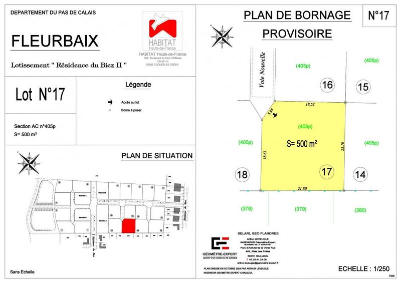 Terrain constructible - 500 m²