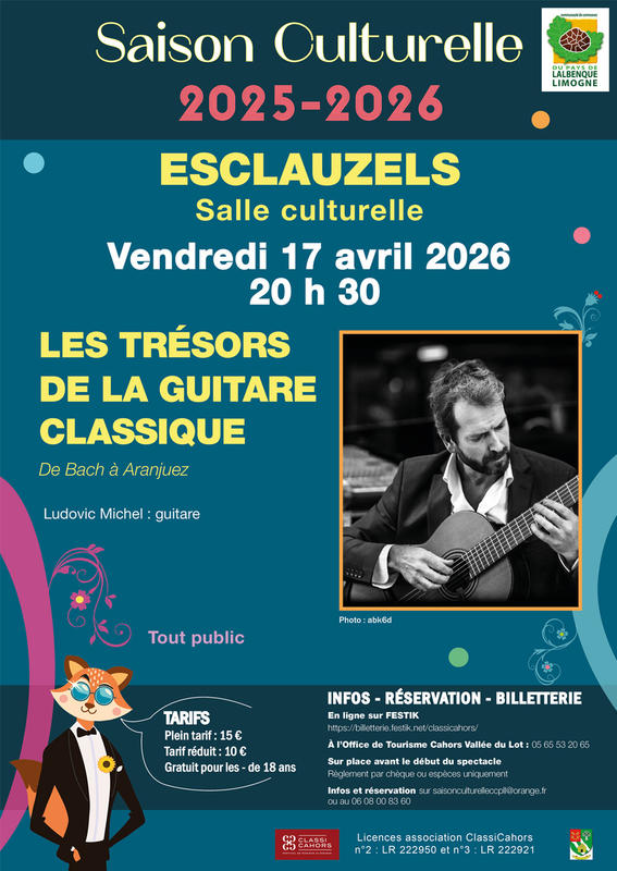 Saison culturelle Lalbenque-Limogne : Concert les Trésors de la guitare classique