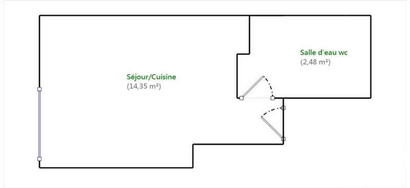 Studio - 17 m² - 1 pièce