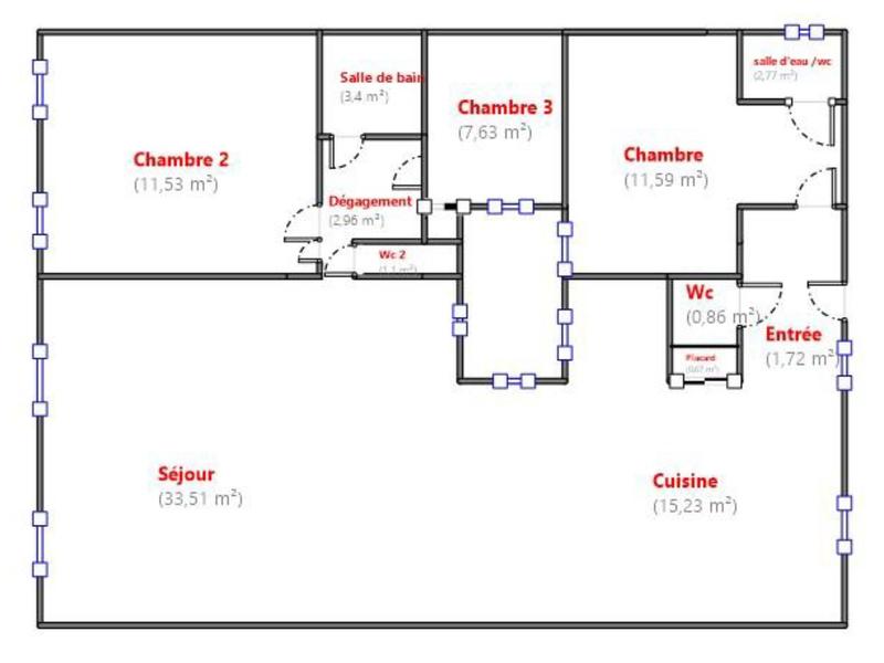 Appartement - 93 m² - 4 pièces