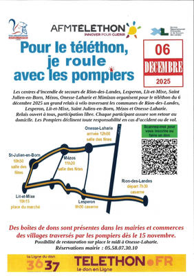 Pour le Téléthon, je roule avec les Pompiers