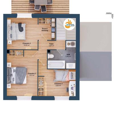 Maison - 81 m² - 6 pièces