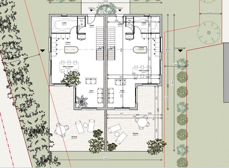 Maison jumelée - 410 m² - 8 pièces