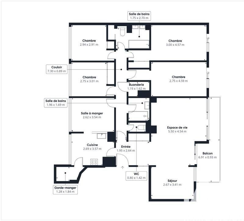 Appartement - 126 m² - 7 pièces