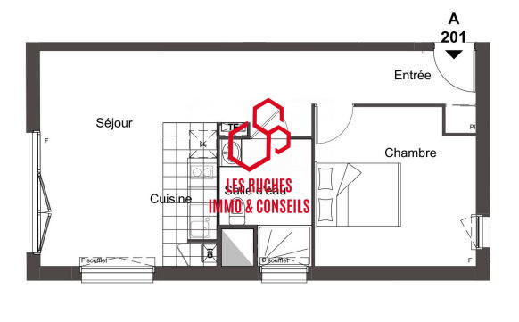 Appartement - 48 m² - 2 pièces