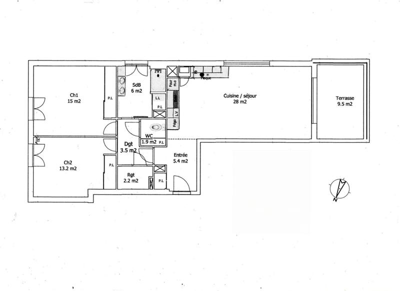 Appartement - 77 m² - 3 pièces