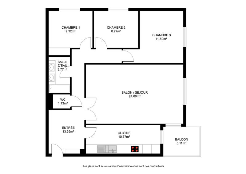 Appartement - 82 m² - 4 pièces