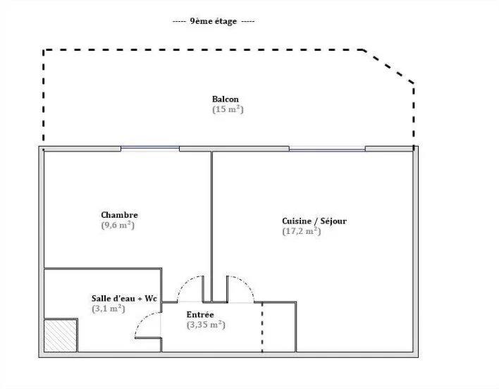 Appartement - 33 m² - 2 pièces