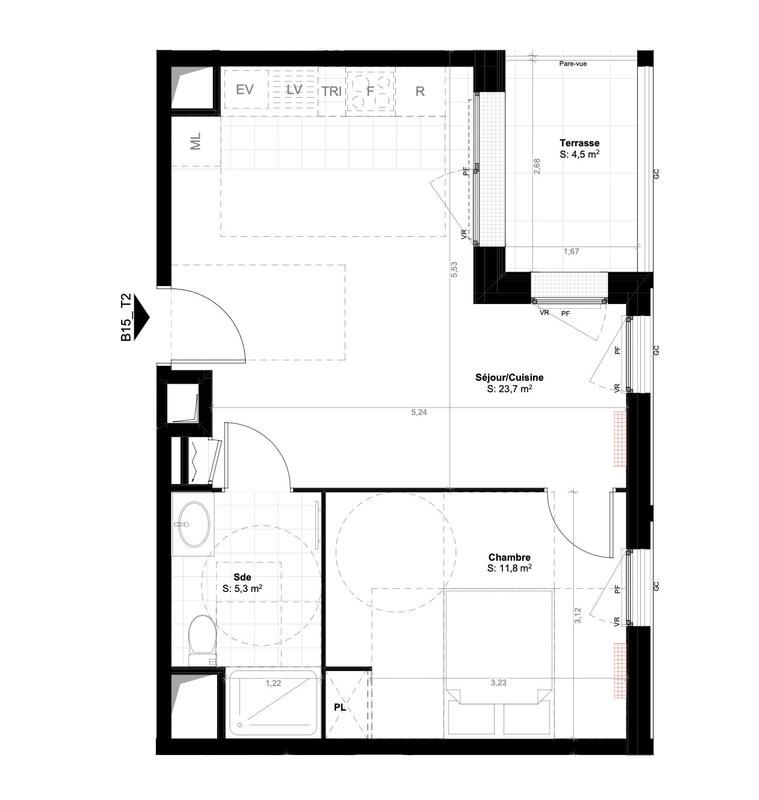 Appartement - 41 m² - 2 pièces