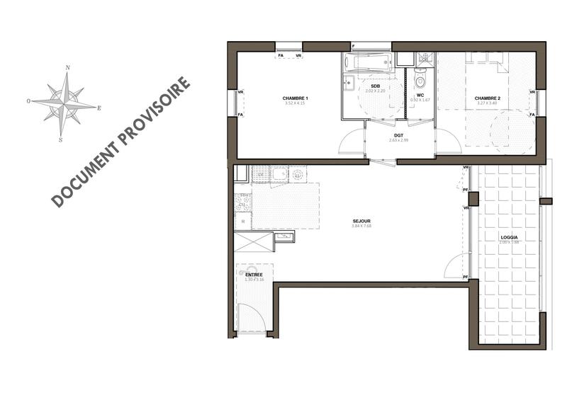 Appartement - 62 m² - 3 pièces