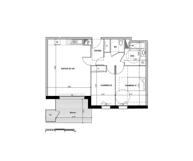 Appartement - 123 m² - 5 pièces