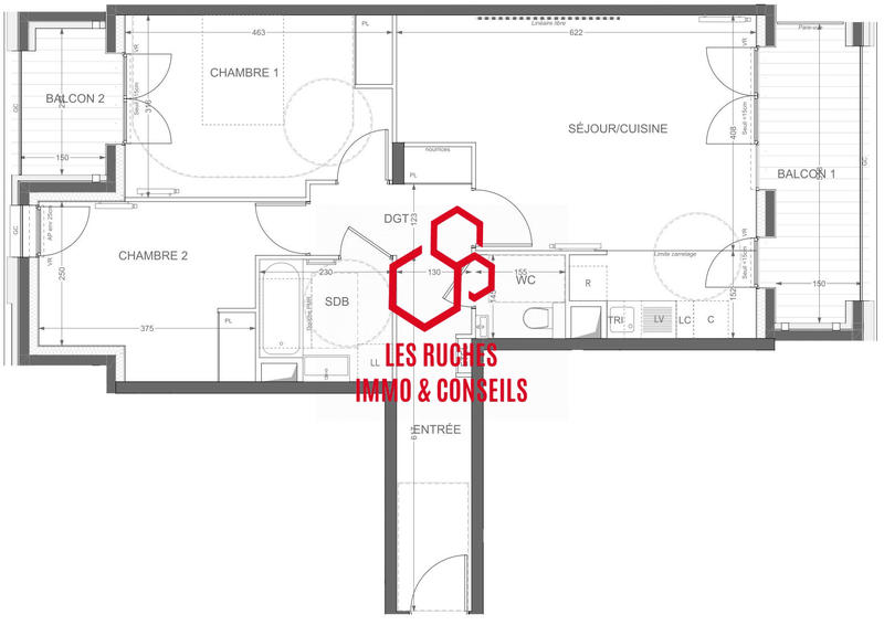 Appartement - 72 m² - 3 pièces