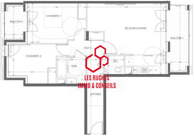 Appartement - 72 m² - 3 pièces