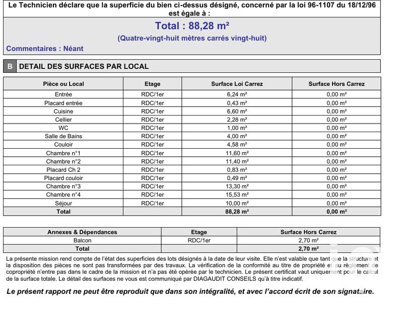 Appartement - 88 m² - 5 pièces