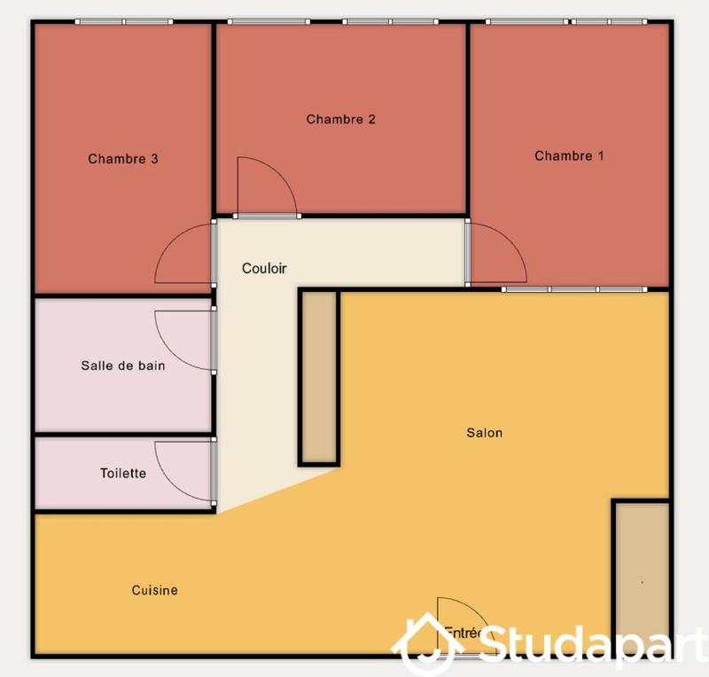 Chambre - 10 m² - 1 pièce