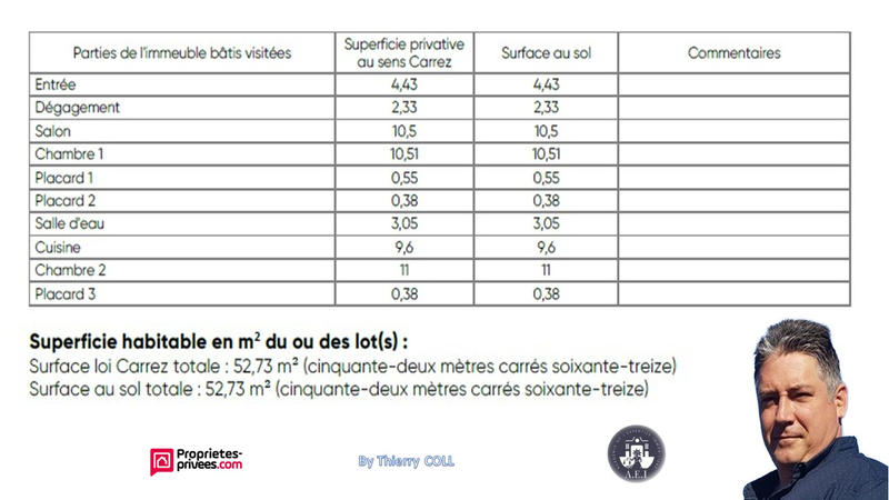 Appartement - 52 m² - 3 pièces