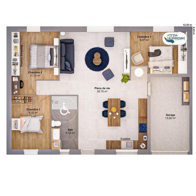 Maison - 77 m² - 5 pièces