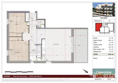 Appartement - 76 m² - 3 pièces