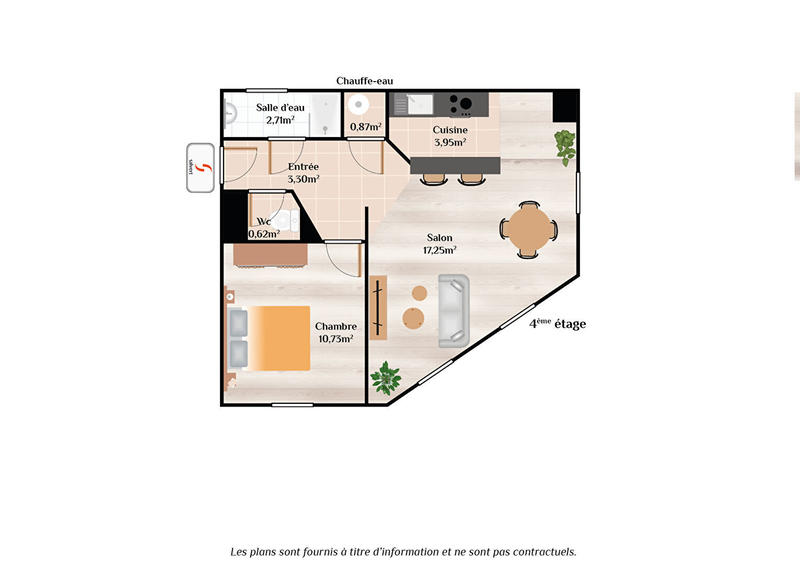 Appartement - 39 m² - 2 pièces